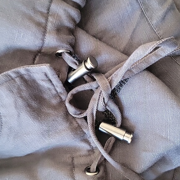 SOLD Rails Rowen Military Jacket In Dark Grey Star Embroidery Tencel Spring Lin - Picture 12 of 13